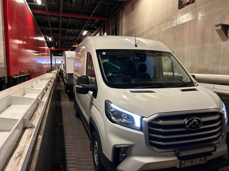 Car and van on the ferry